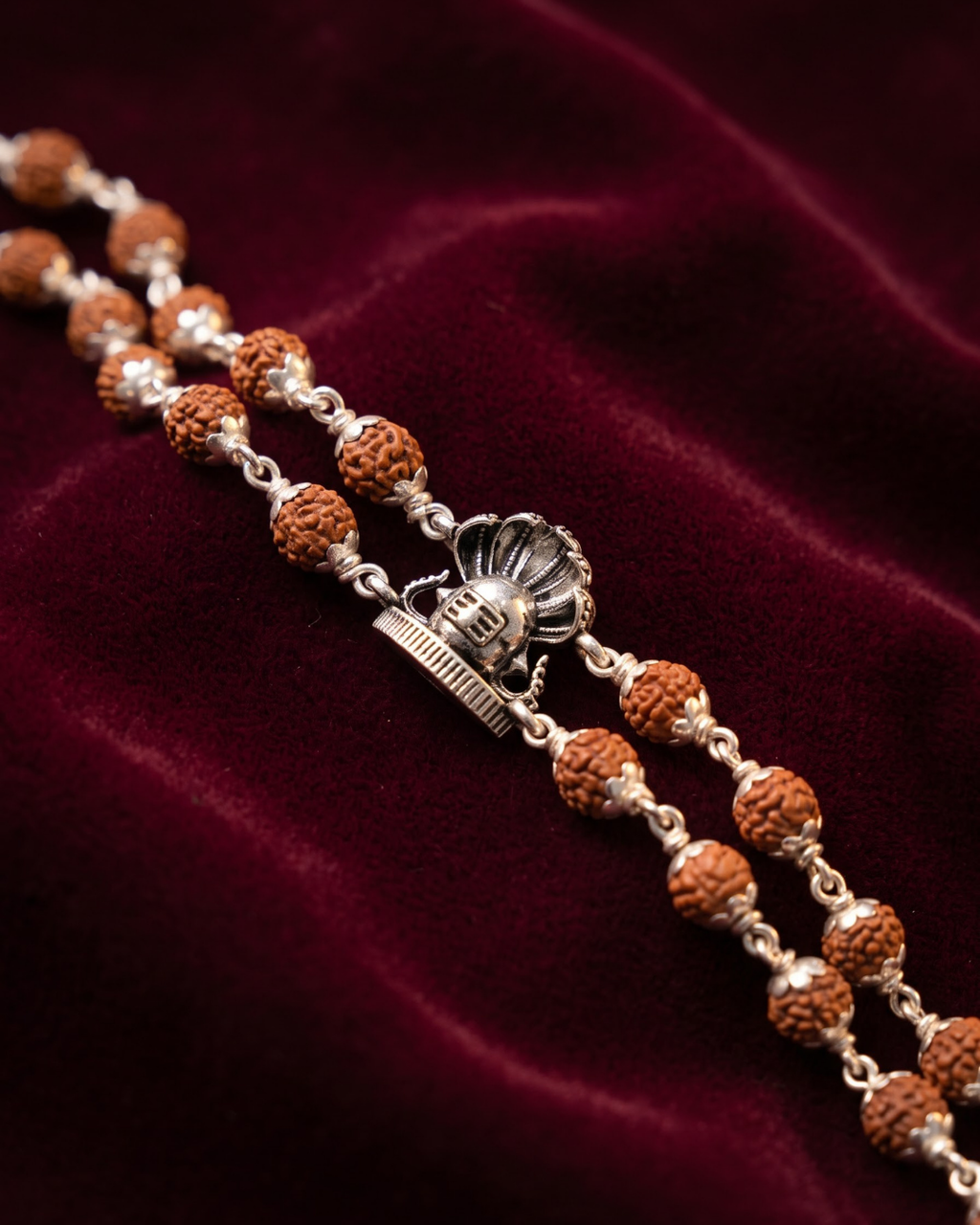 Rudraksha Silver-Tone Bracelet