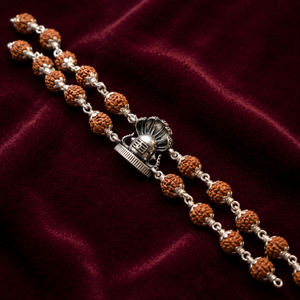 Rudraksha Silver-Tone Bracelet